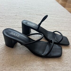 Raye Black Block Heeled Sandals